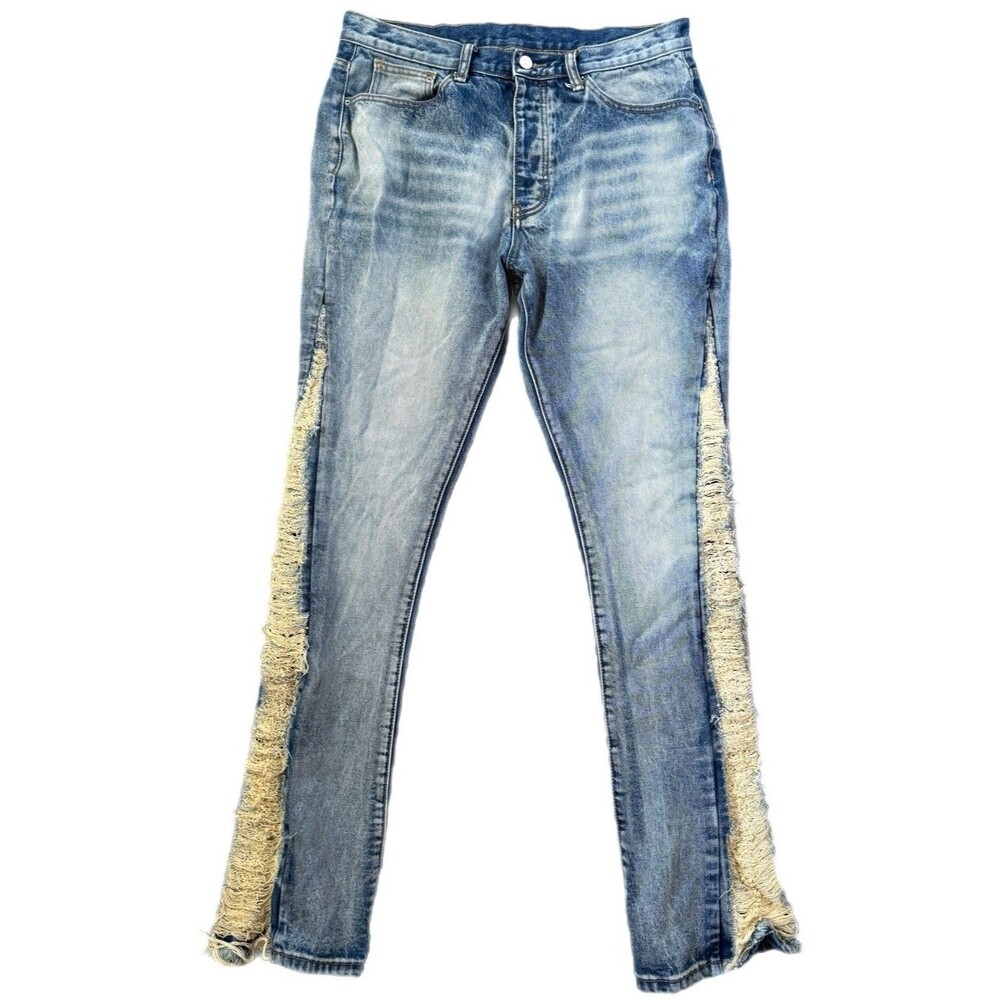 mnml Frayed Side Light Wash Button Fly Jeans Men’s Size 33